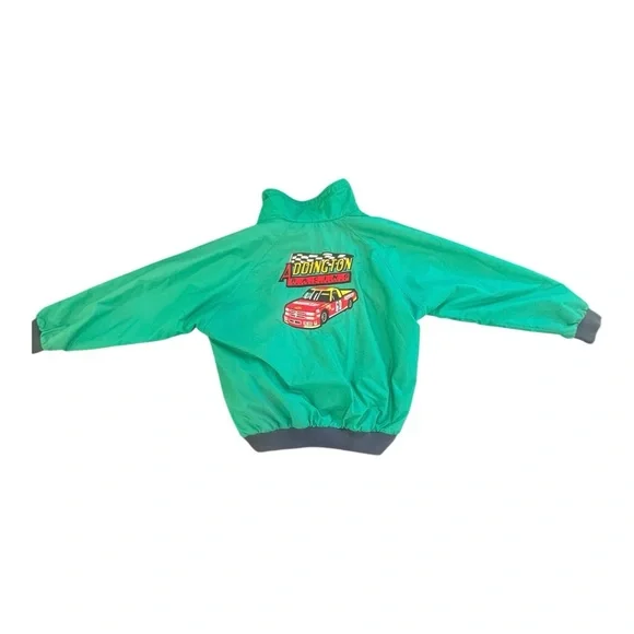Vintage Green Racing Pit Crew Jacket, Fleece Lined, Addington Racing, Size XL